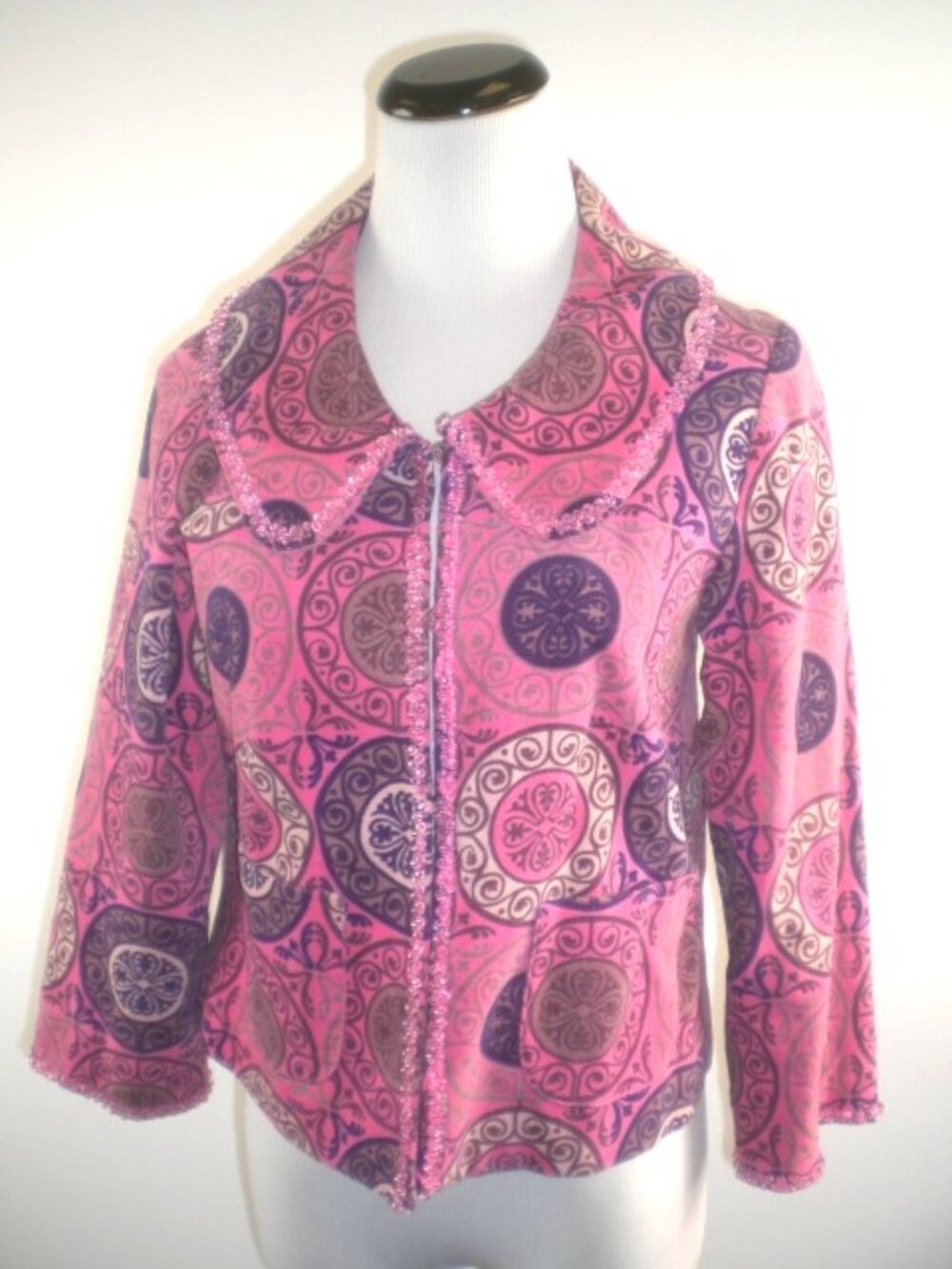 Elevenses Anthropologie PINK PURPLE velvet jacket